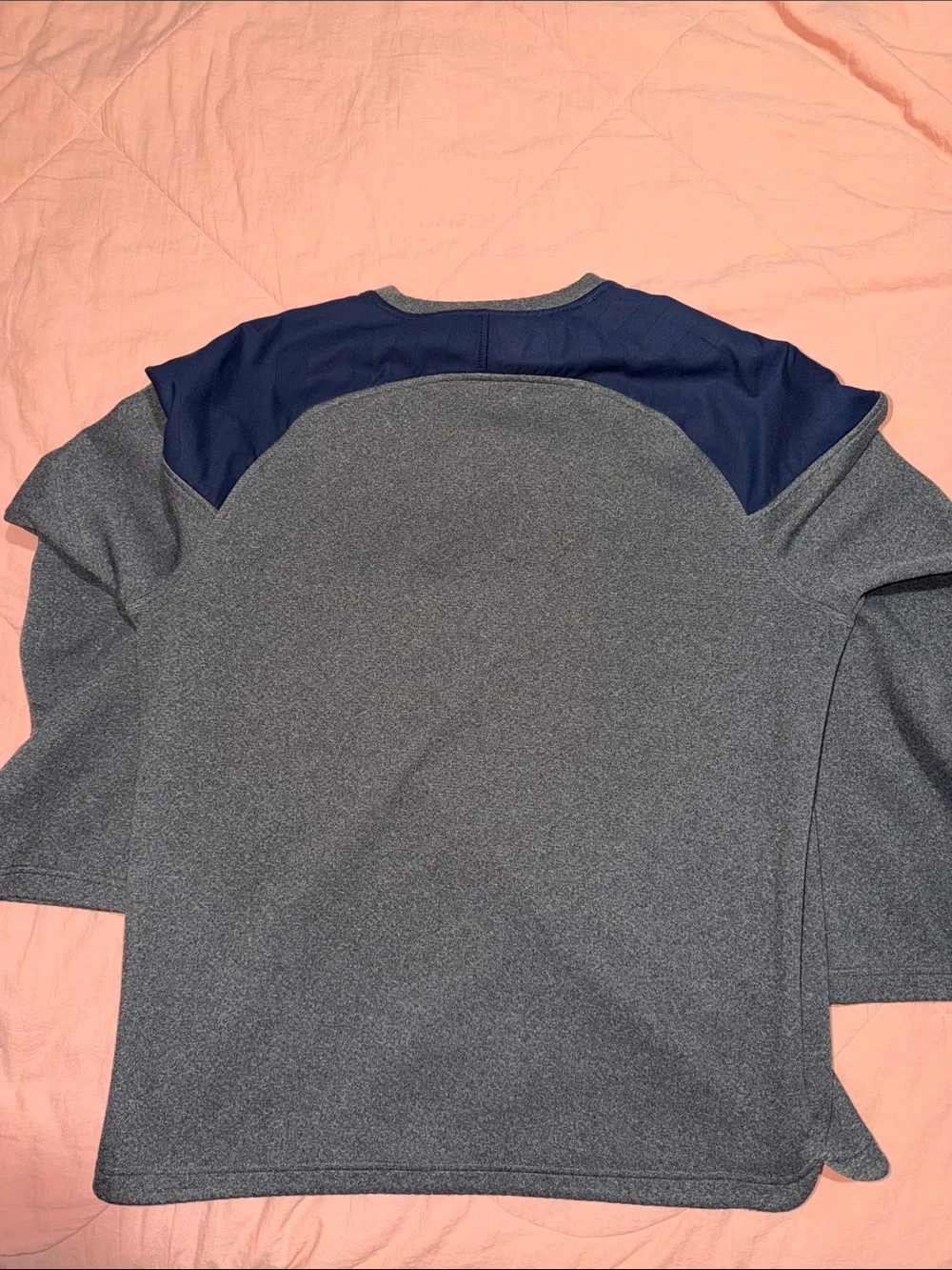 Under Armour Grey Heather Crewneck Sweatshirt with Navy Shoulder Panels